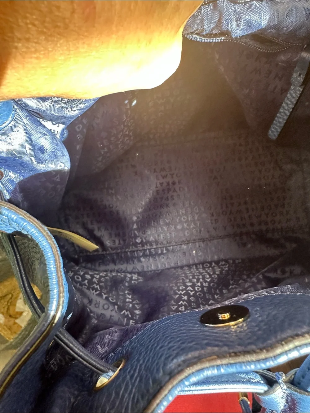 kate spade Navy Blue Pebbled Leather Backpack